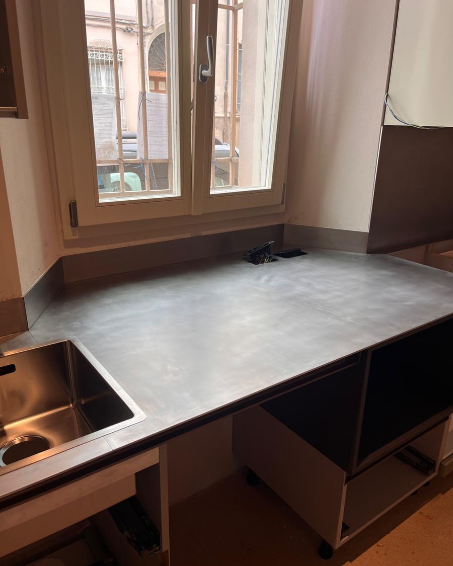 Top cucina in acciaio